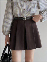 Women Plain Color Pleated A-Line Skirt, Casual Everyday Wear